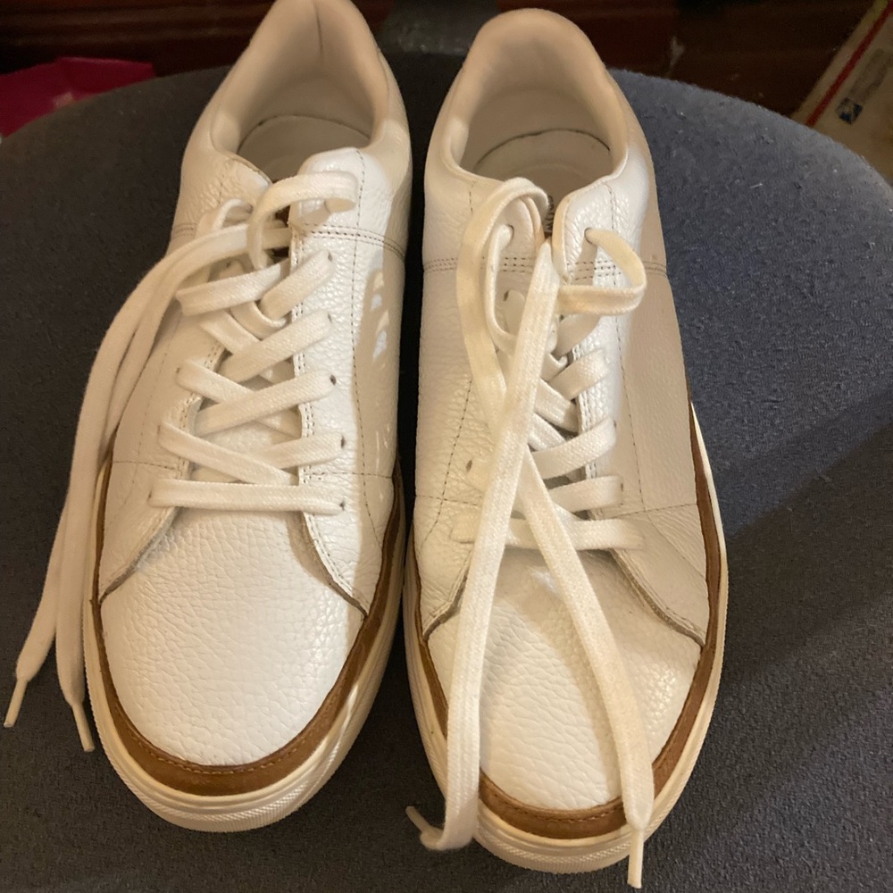 Crown Vintage DATHAN White Leather Low Top Sneakers Mens Size 10M
